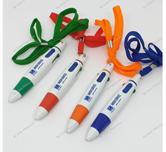 ปากกาพลาสติก 4 สีพร้อมสายคล้องคอ พรีเมี่ยม (ARKON SERVICE)