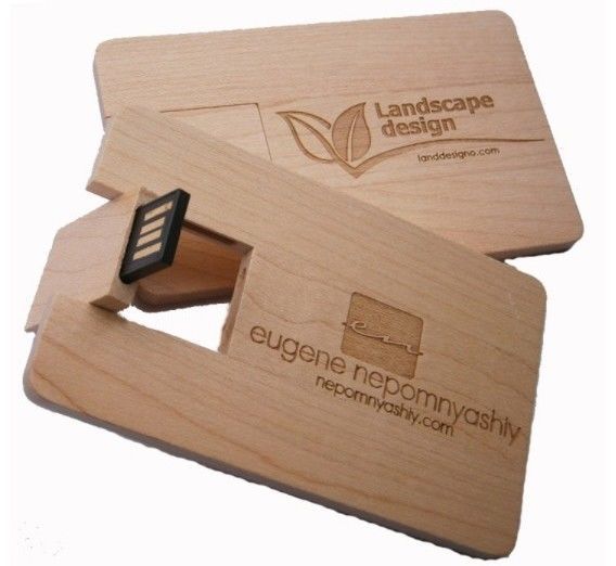 Wood Card Flash Drive - แฟรชไดร์ชการ์ดไม้ พรีเมี่ยม